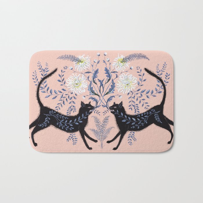 Chrysanthemum Cats Bath Mat Gallery Image 1