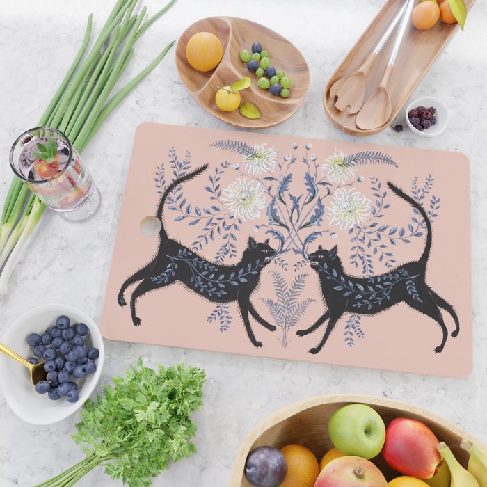 Chrysanthemum Cats Cutting Board Gallery Image 2
