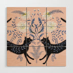 Chrysanthemum Cats Wood Wall Art Gallery Image 1