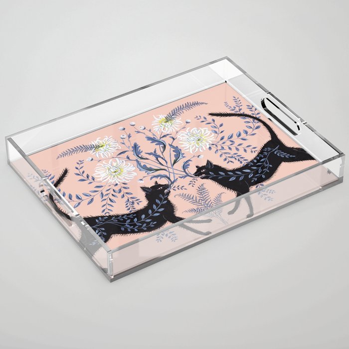 Chrysanthemum Cats Acrylic Tray Gallery Image 1