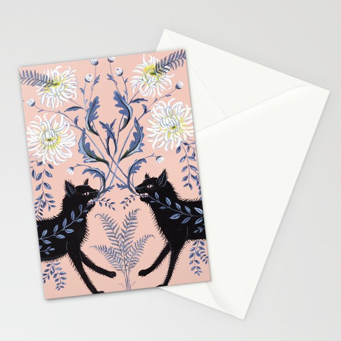 Chrysanthemum Cats Stationery Card Gallery Image 2