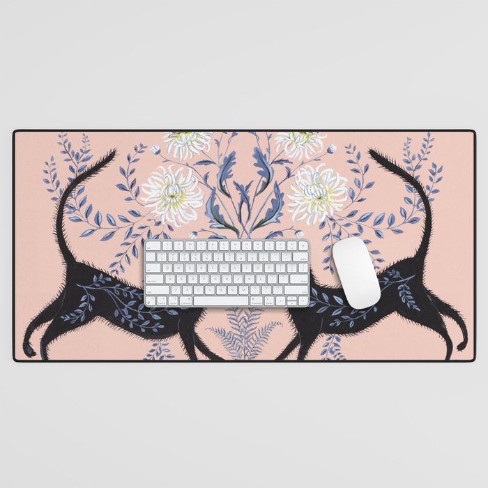 Chrysanthemum Cats Desk Mat Gallery Image 1