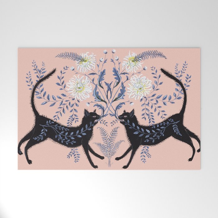 Chrysanthemum Cats Welcome Mat Gallery Image 1