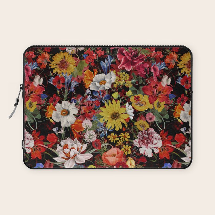 Multicolor Floral Night Garden Laptop Sleeve Gallery Image 1
