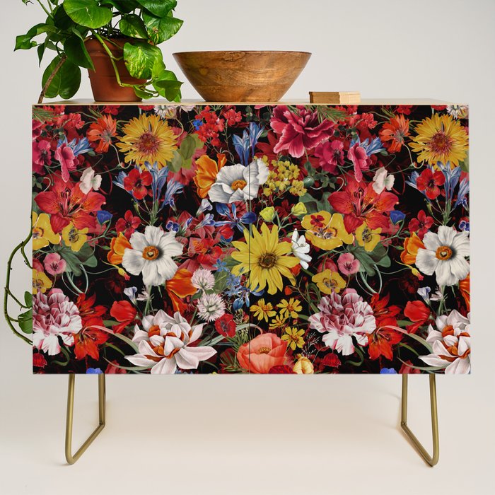 Multicolor Floral Night Garden Credenza Gallery Image 1