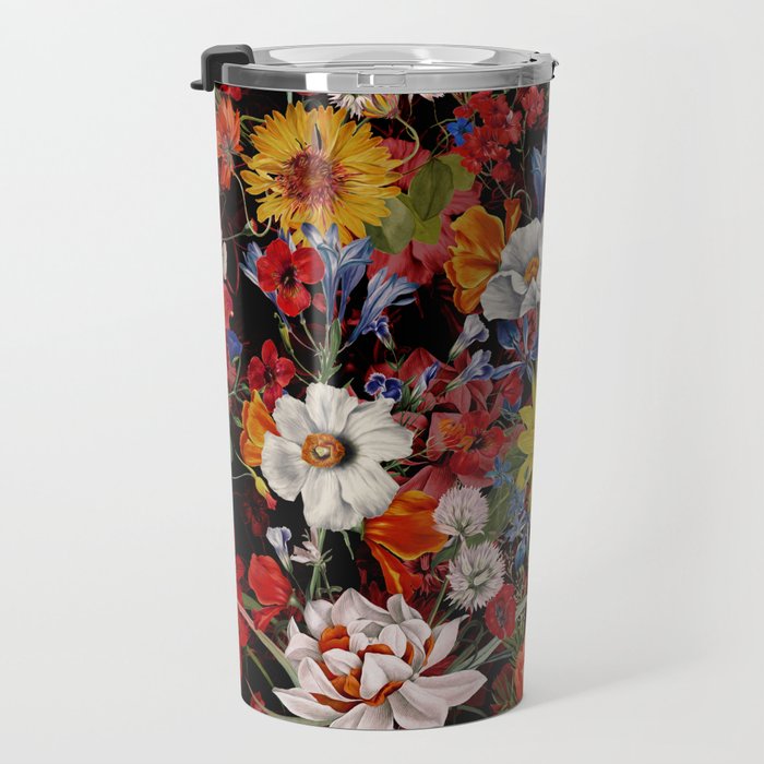 Multicolor Floral Night Garden Travel Mug Gallery Image 3