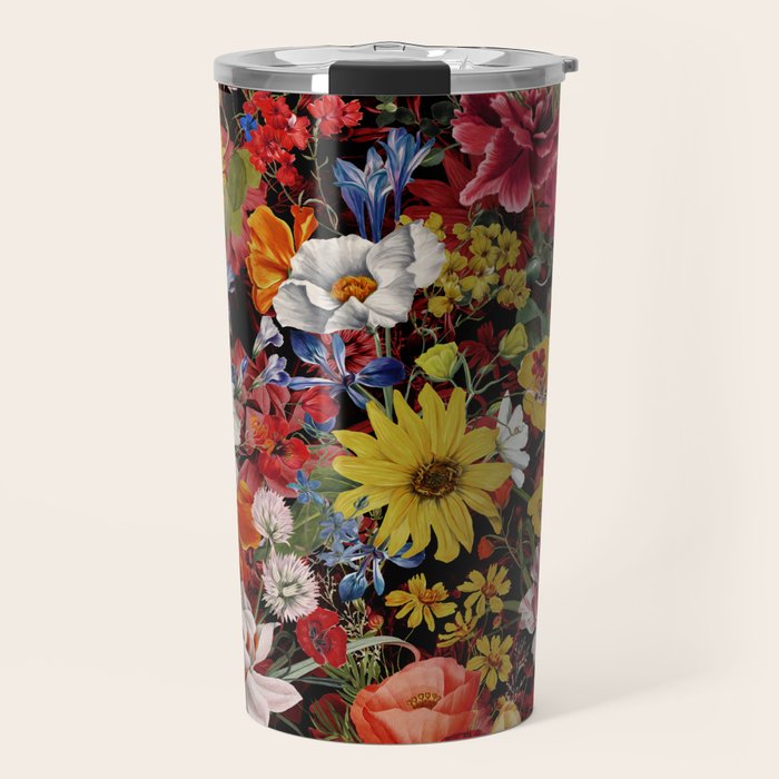 Multicolor Floral Night Garden Travel Mug Gallery Image 1
