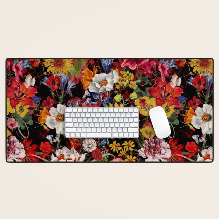 Multicolor Floral Night Garden Desk Mat Gallery Image 1