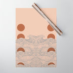 Vintage abstract landscape the great wave ocean sunset moon Wrapping Paper Gallery Image 1