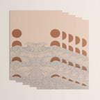 Vintage abstract landscape the great wave ocean sunset moon Wrapping Paper Gallery Image 3