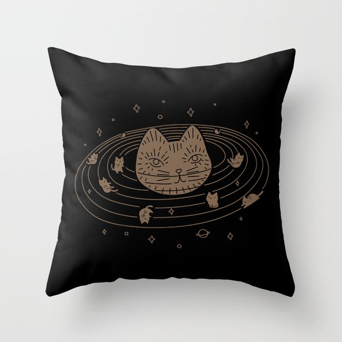 Cat Landscape 147: Caturn Throw Pillow Gallery Image 6
