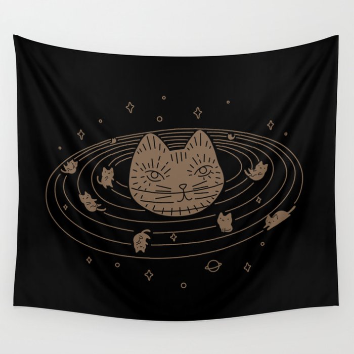 Cat Landscape 147: Caturn Wall Tapestry Gallery Image 1