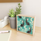 Jackalope - teal & black Mini Art Print Gallery Image 2
