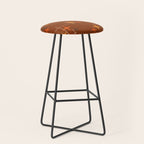 Mid Century Modern Stars Burnt Orange Brown Stool Gallery Image 1