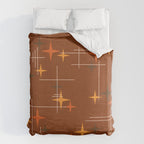 Mid Century Modern Stars Burnt Orange Brown Duvet Cover Gallery Image 6