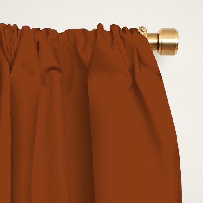 Mid Century Modern Stars Burnt Orange Brown Window Curtain Gallery Image 2
