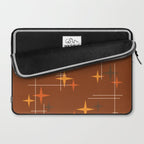 Mid Century Modern Stars Burnt Orange Brown Laptop Sleeve Gallery Image 2