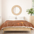 Mid Century Modern Stars Burnt Orange Brown Duvet Cover Gallery Image 3