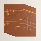 Mid Century Modern Stars Burnt Orange Brown Wrapping Paper Gallery Image 3