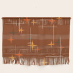 Mid Century Modern Stars Burnt Orange Brown Wall Hanging Gallery Image 1