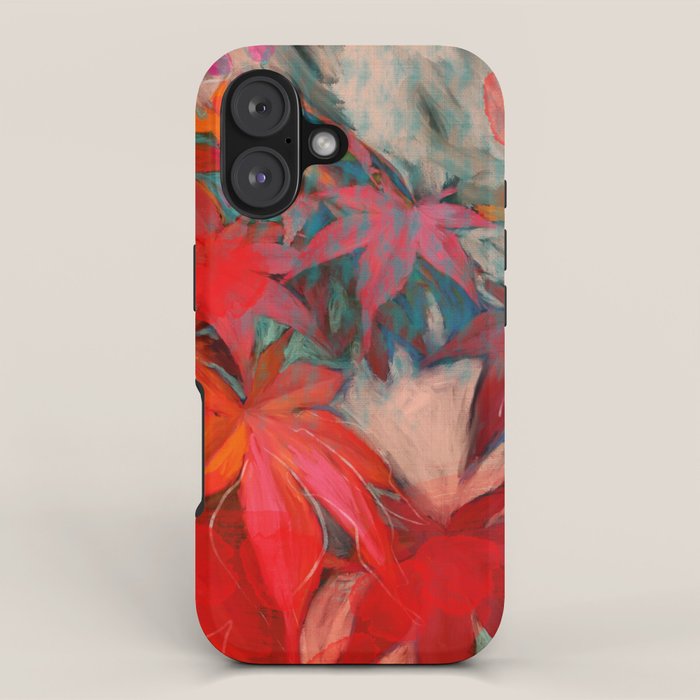 red leaves abstract art iPhone Case Gallery Image 1