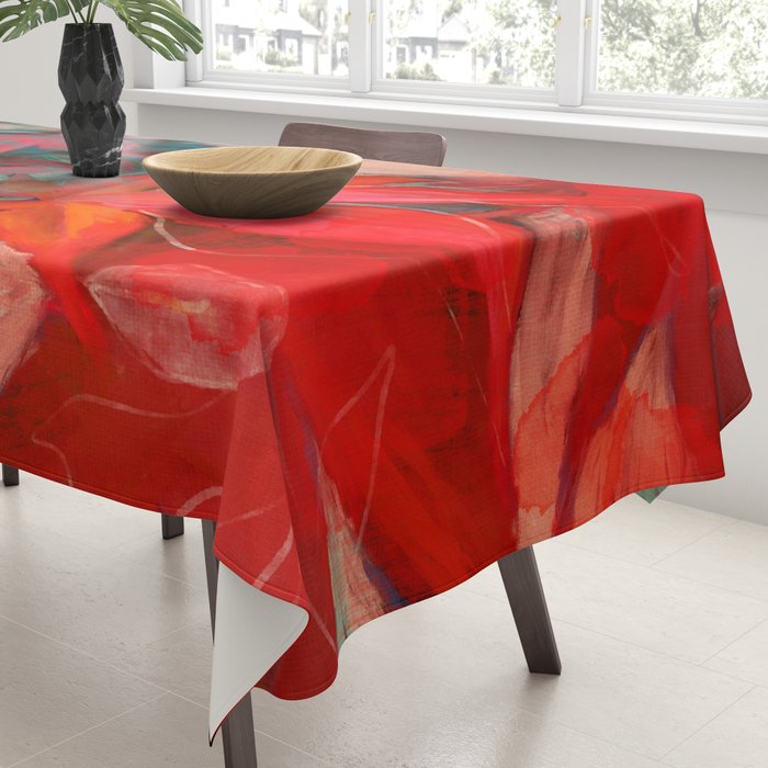 red leaves abstract art Tablecloth Gallery Image 3