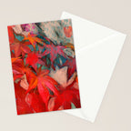 red leaves abstract art Stationery Card Gallery Image 2