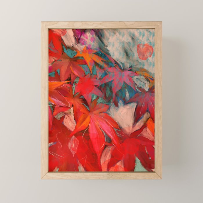 red leaves abstract art Mini Art Print Gallery Image 1