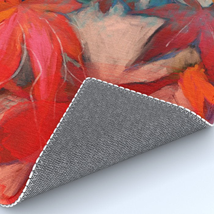 red leaves abstract art Rug Gallery Image 4