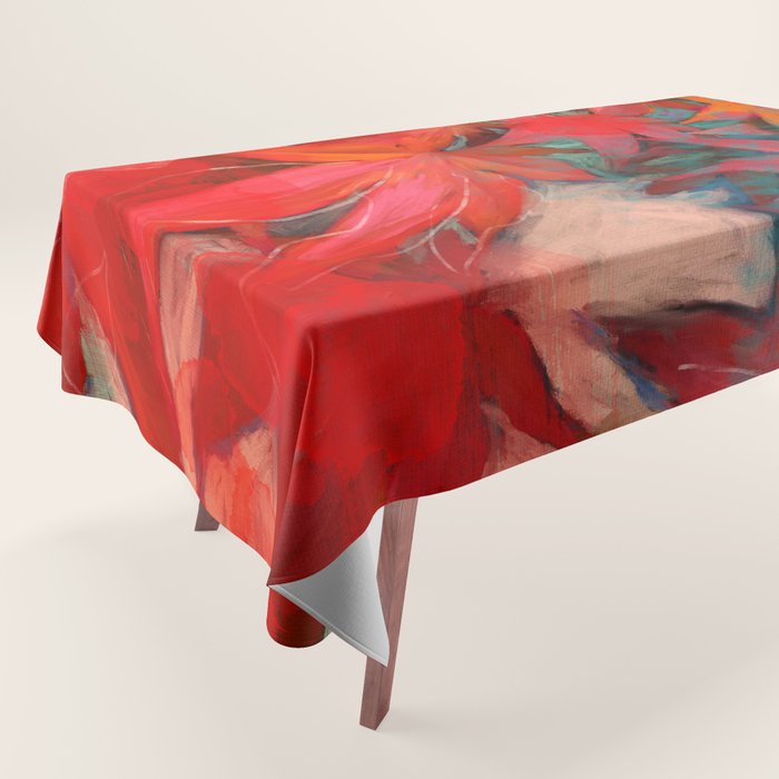 red leaves abstract art Tablecloth Gallery Image 1