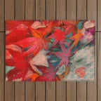 red leaves abstract art Outdoor Rug Gallery Image 1