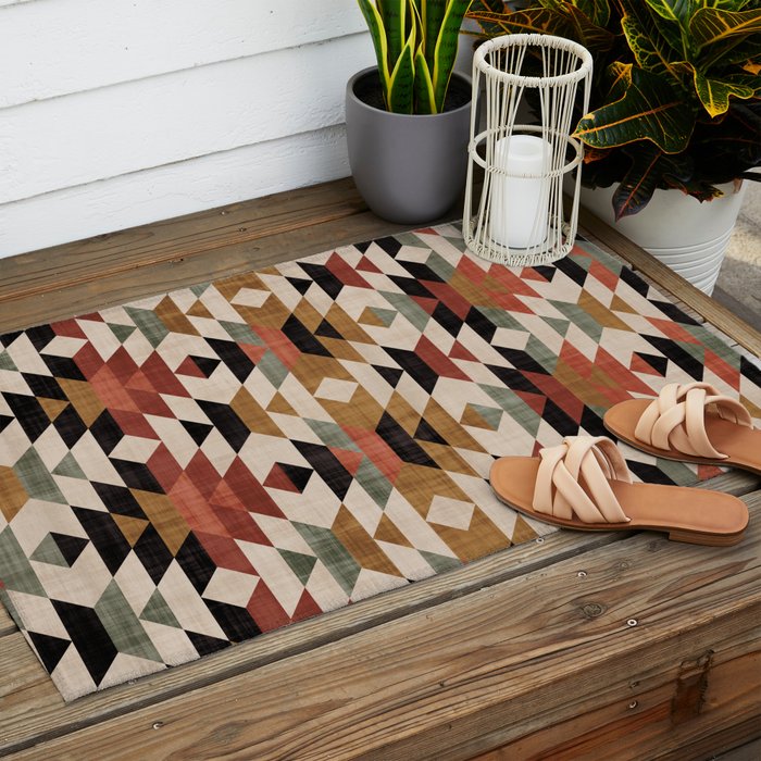Southwestern Boho Prints Outdoor Rug Gallery Image 2