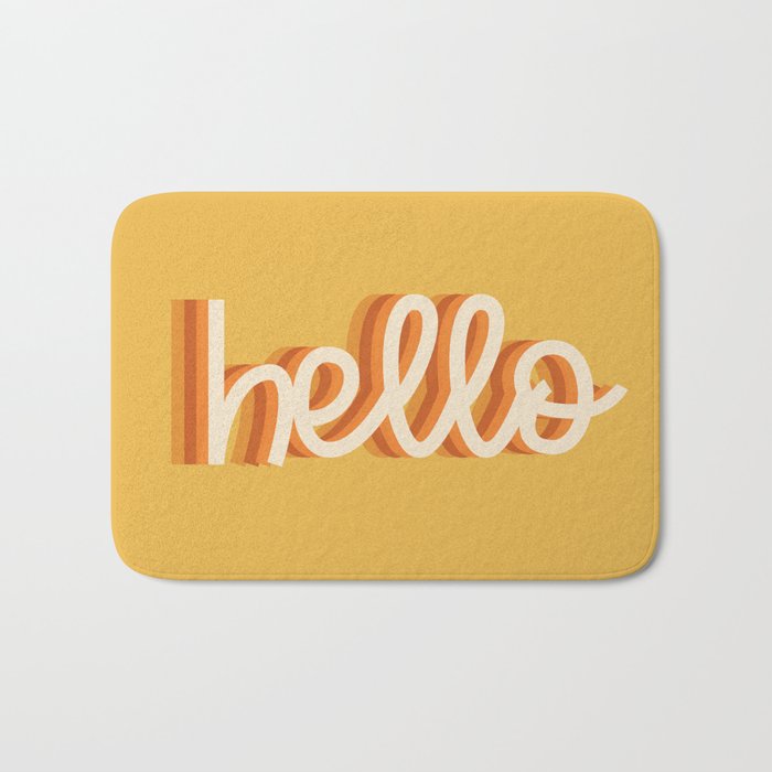 Hello - retro Bath Mat Gallery Image 1
