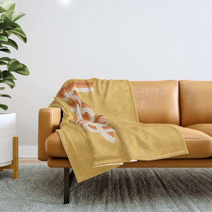 Hello - retro Throw Blanket Gallery Image 1