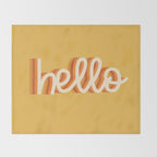 Hello - retro Throw Blanket Gallery Image 2
