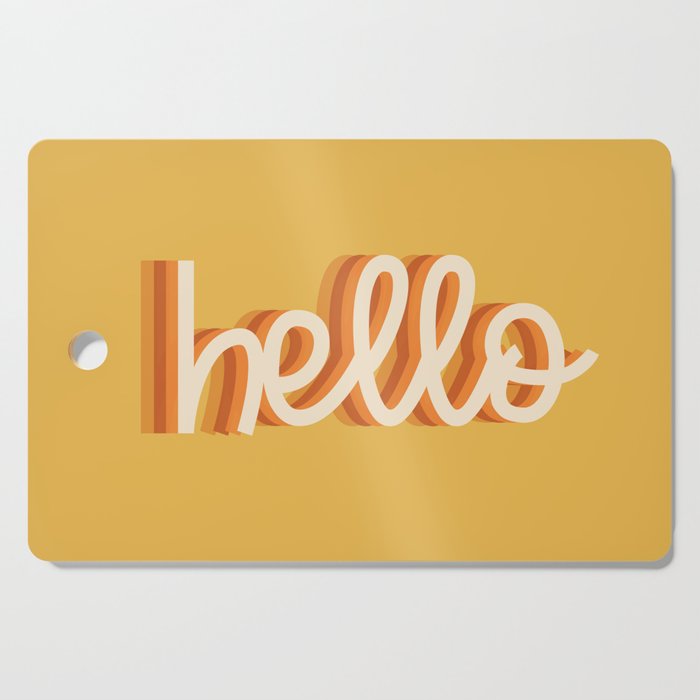 Hello - retro Cutting Board Gallery Image 1
