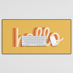 Hello - retro Desk Mat Gallery Image 1