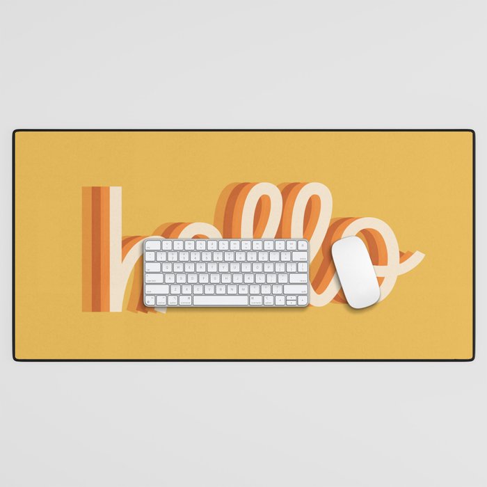 Hello - retro Desk Mat Gallery Image 1
