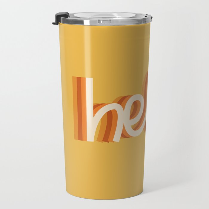 Hello - retro Travel Mug Gallery Image 3