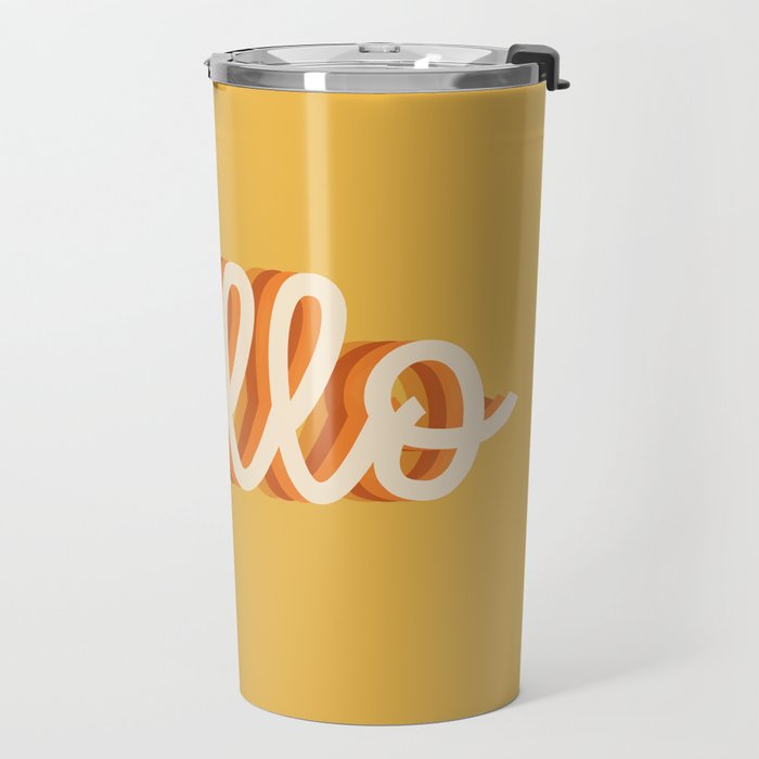 Hello - retro Travel Mug Gallery Image 2