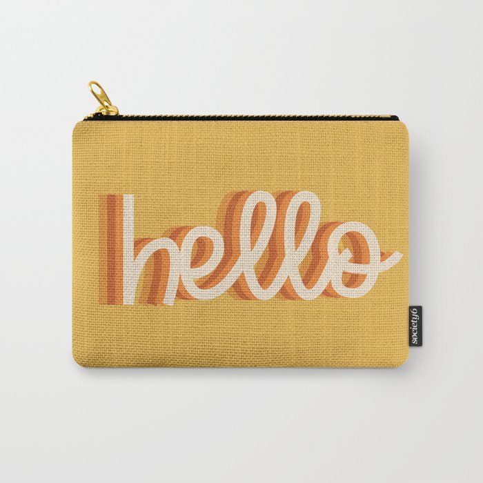 Hello - retro Carry All Pouch Gallery Image 1