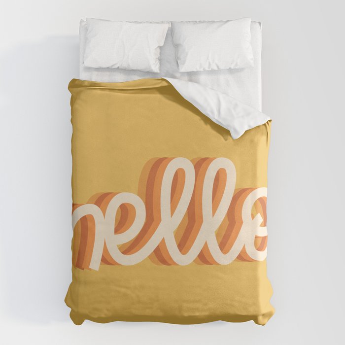 Hello - retro Duvet Cover Gallery Image 6