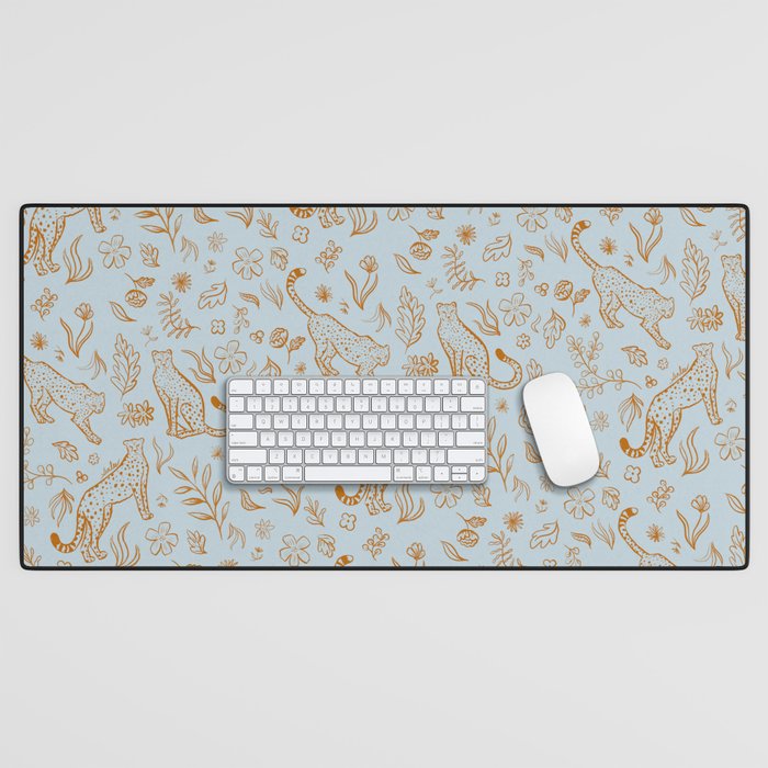 Cheetahs and Plants Boho Desk Mat Gallery Image 1