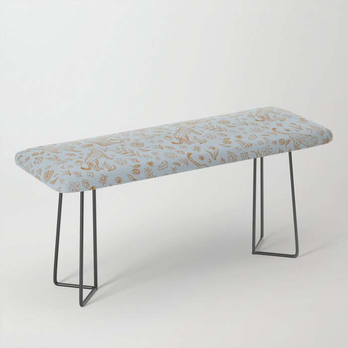Cheetahs and Plants Boho Bench Gallery Image 1