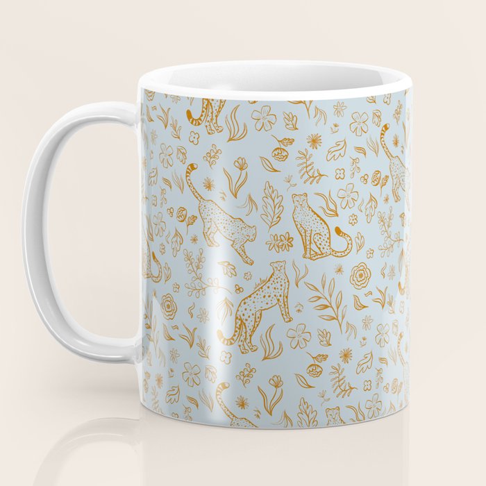 Cheetahs and Plants Boho Coffee Mug Gallery Image 3
