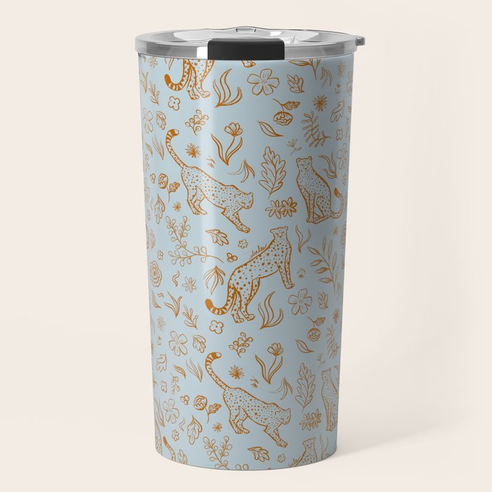 Cheetahs and Plants Boho Travel Mug Gallery Image 1