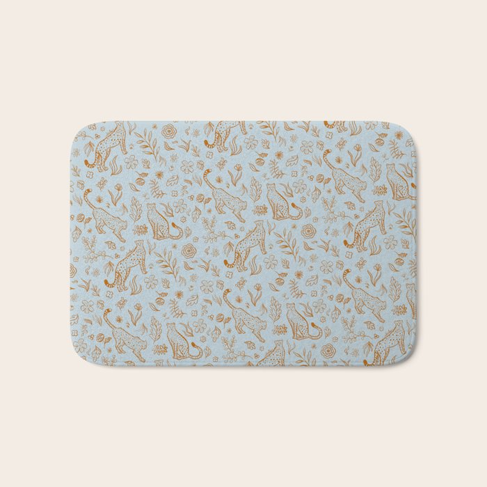 Cheetahs and Plants Boho Bath Mat Gallery Image 1