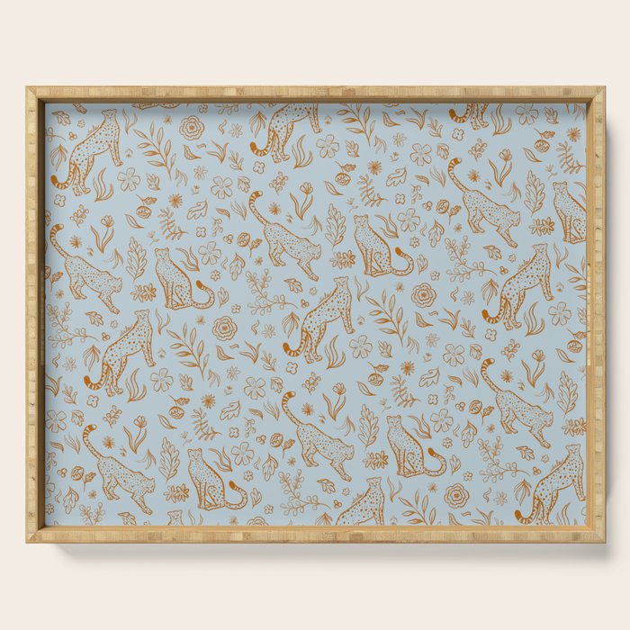 Cheetahs and Plants Boho Serving Tray Gallery Image 1