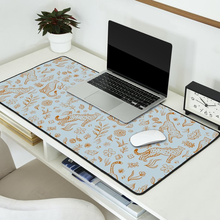 Cheetahs and Plants Boho Desk Mat Gallery Image 2
