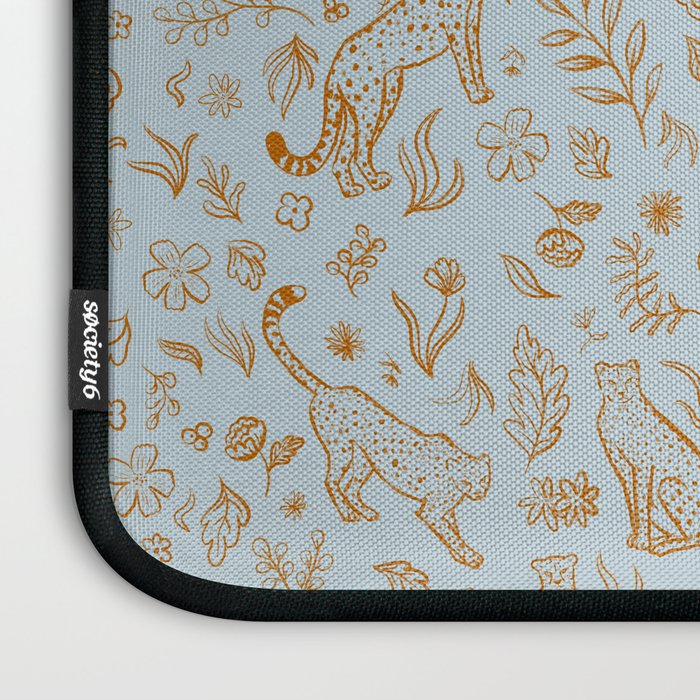 Cheetahs and Plants Boho Laptop Sleeve Gallery Image 3